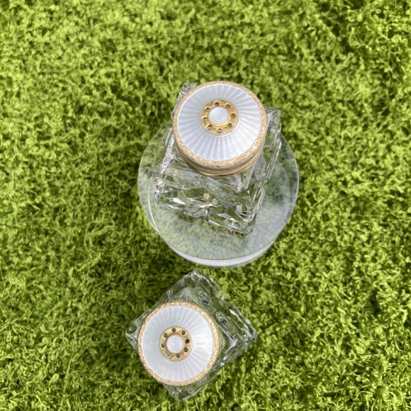 Hroar Prydz Solid Sterling Silver, White Enameled Salt and Pepper Pair / Set - Picture 3 of 16